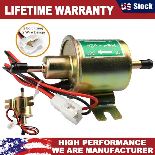 Electric Universal Fuel Pump 4-7 PSI 12V Low Pressure Gas Diesel Inline HEP-02A