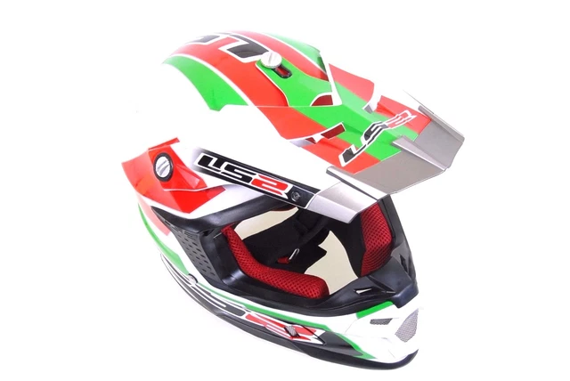 LS2 MX456 Tuareg Rouge Vert Casque Enduro Casque de Motocross TAILLE XS