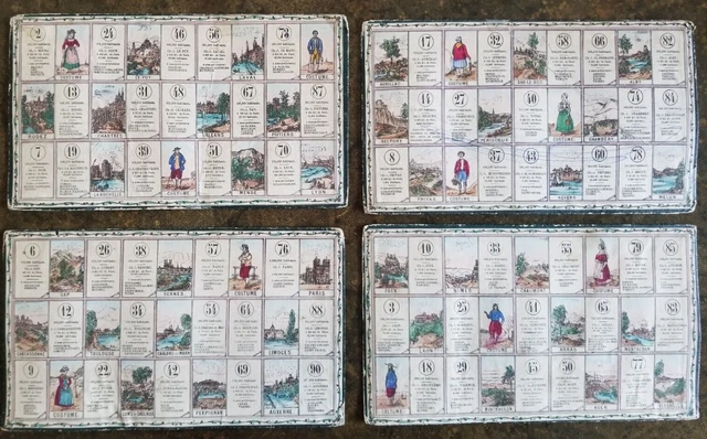 Jeu De Loto Ancien – Départements De France – Cartes Complètes – 1865/1870 – Narçon