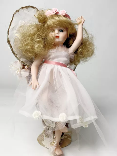 Bruin Vintage BLOND HAIR FAIRY PORCELIN DOLL 9"