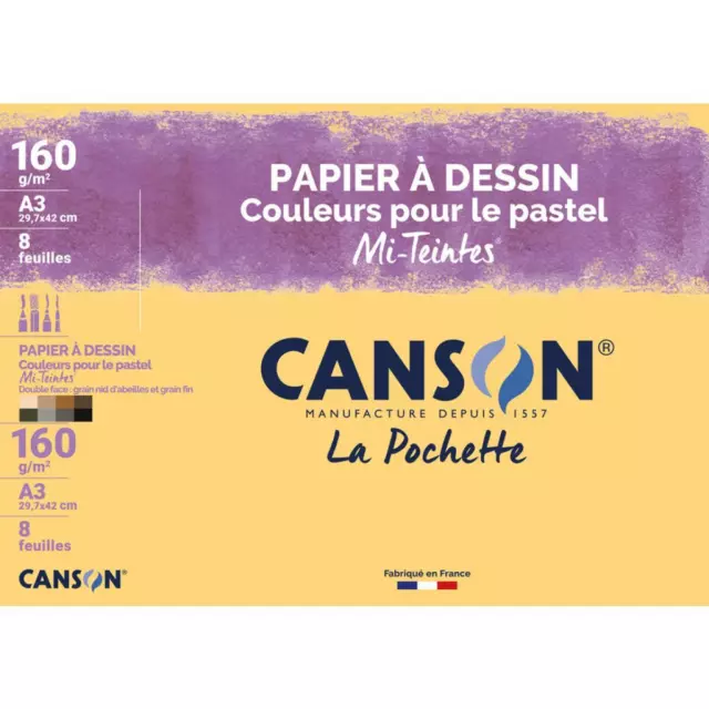 Zeichenpapier Mi-Teintes, DIN A3, Pastell Farben CANSON C200002754 (314895002754