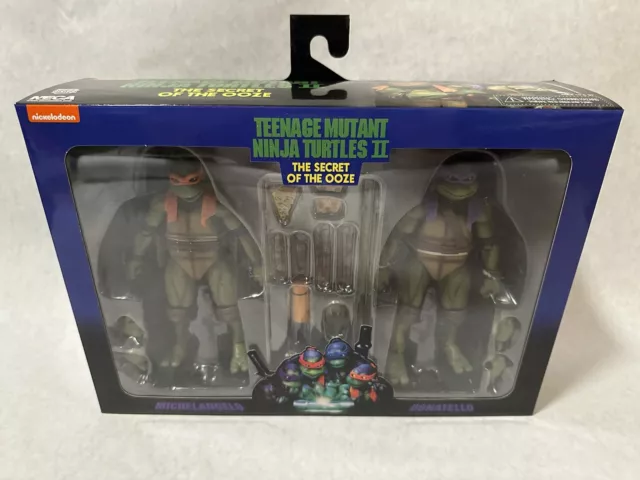 NECA Teenage Mutant Ninja Turtles TMNT 2pack Donatello Michelangelo Figures, New