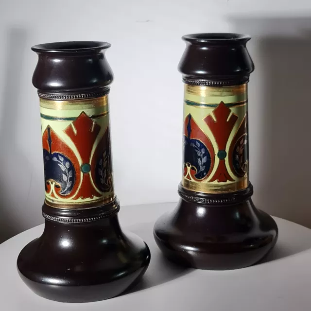 Stylish Pair Of Bretby Arts & Crafts Vases C1900