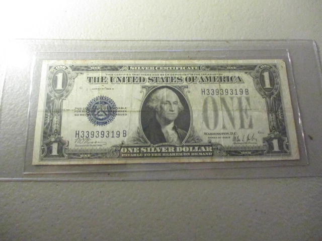 Silver Certificate 1928 B  $1 Funny Back One Dollar Blue Seal Nice VF
