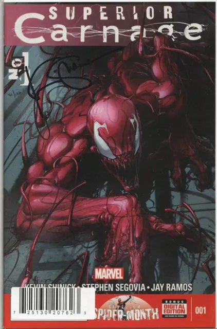 Superior Carnage #1 Dynamische Forces Signiert Kevin Shinick Df Marvel Venom Film