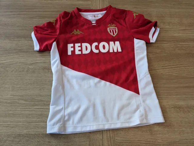 2019/2020 AS Monaco Home Football Shirt Kappa Age 8 years Boys Kids Ligue 1