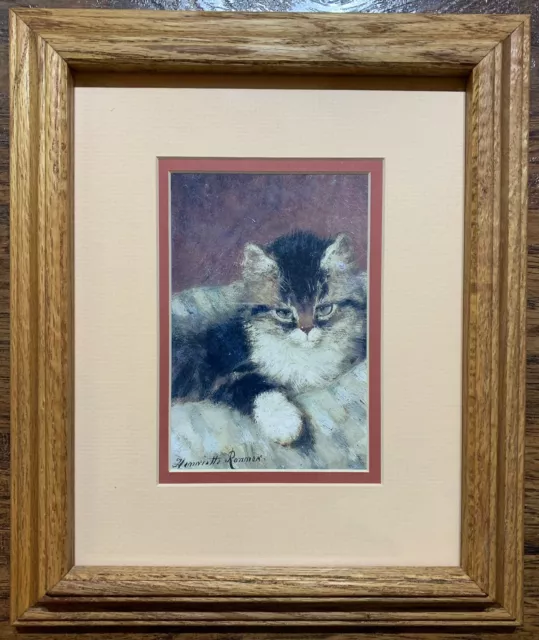 FRAMED ARTWORK Oil Painting Print Henriette Ronner-Knip Kitten Cat Art #187