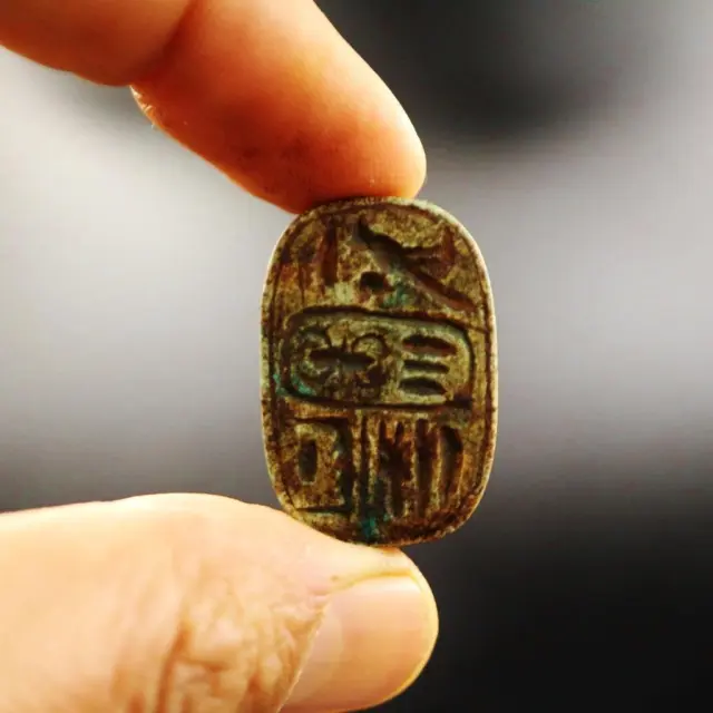 UNIQUE Antique Stone Scarab (Kheper) Beetle Amulet Figurine of Ancient Egyptian