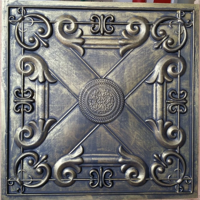 Drop in Ceiling tiles Faux tin ancient gold decor Bar wall panels PL22 10pcs/lot