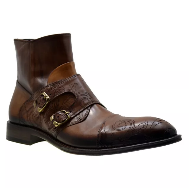 ITALIAN MEN'S SHOES Jo Ghost 2994 Brown Leather Ankle Boots Size 41 £ ...