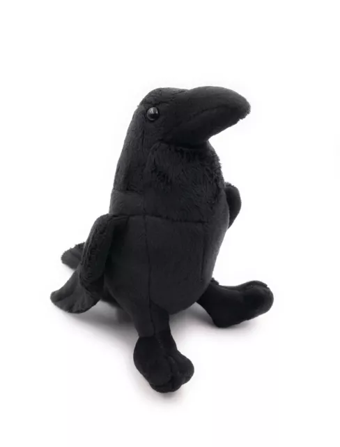 Animal en Peluche Tissu Animal Corbeau Noir Debout 16 CM