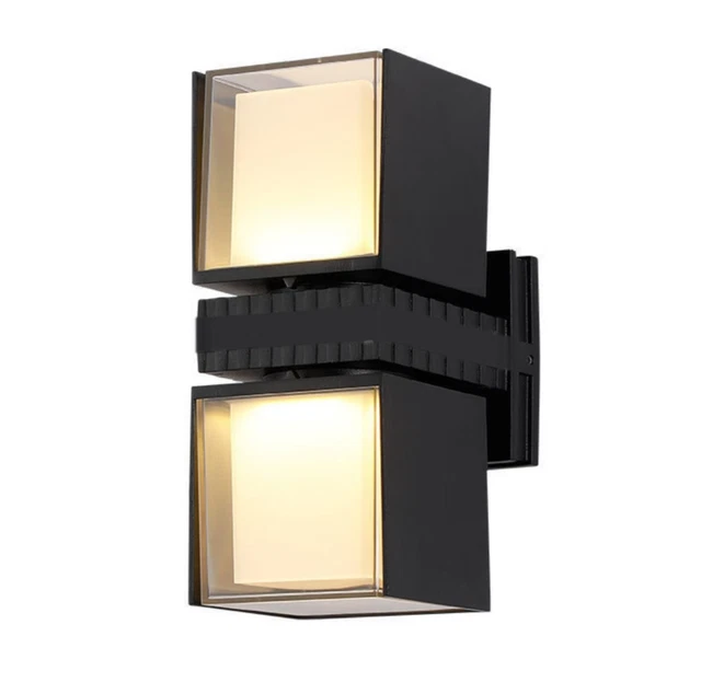 Pieces Applique A LED Per Esterni/interni 12W 1200LM IP65 Impermeabile Su E Giù Lampade Da Parete Moderne In Alluminio Con Bagliore Su E Giù (luce Fredda 6500K Bianco - Foto 6