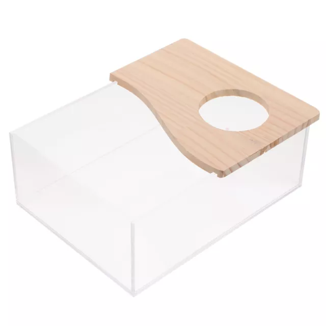 Small Pet Acrylic Toilet Box Gerbil Sand Bath 20X15X8CM-IQ