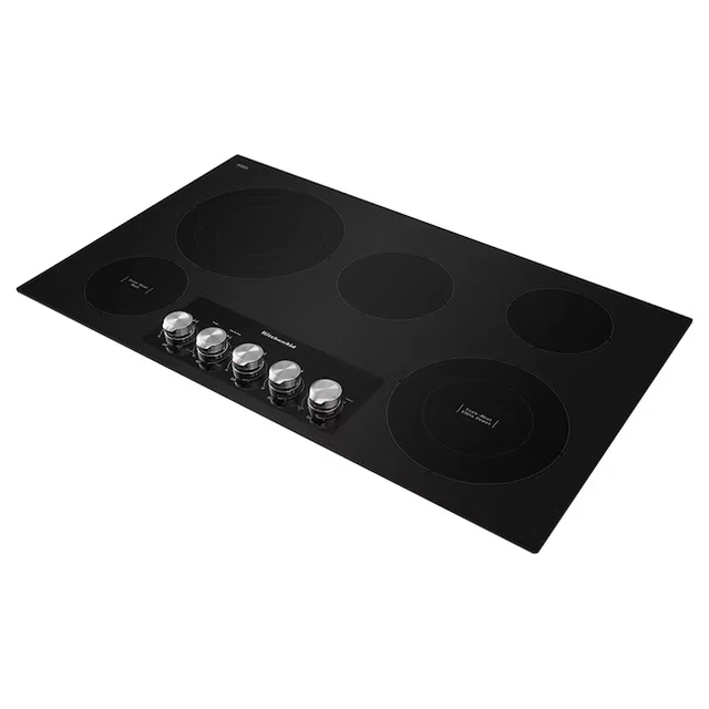 KitchenAid - 36" Built-In Electric Cooktop - Black KCES556HBL