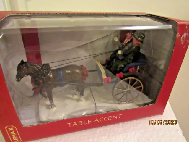2006 Lemax Table Accent BUGGYRIDE COURTING Christmas Horse & Carriage Retired