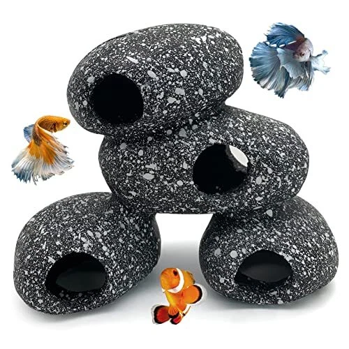 Cichlid Rock Cave Betta Hideout Resin Aquarium Decoration Caves Small Fish Shelt