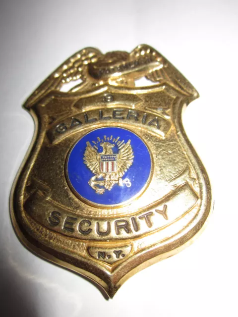 Security Enforcement Officer Guard Badge GoldTone Metal , Heavy Duty, Excellent