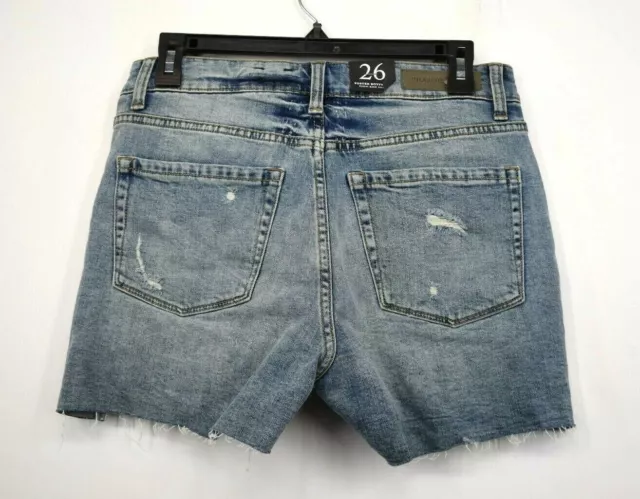 Treasure & Bond Womens High Waist Boyfriend Cutoff Denim Shorts Zip Fly 26 $69 2