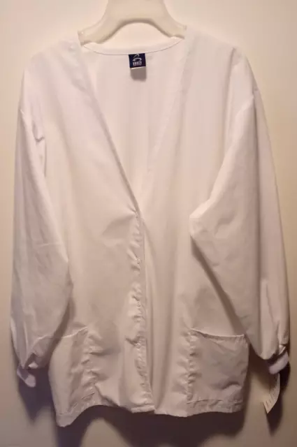 Barco Uniforms Large Unisex Long Sleeve Button Up Lab Coat White Label New