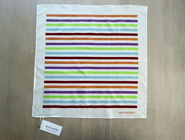 MARIMEKKO Scarf, Rainbow Striped Square Cotton Scarf, Helsinki Pride bandana MARIMEKKO Scarf, Rainbow Striped Square Cotton Scarf, Helsinki Pride bandana