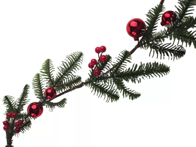 Vintage Large Wood Bead Christmas Tree Decoration Garland Red