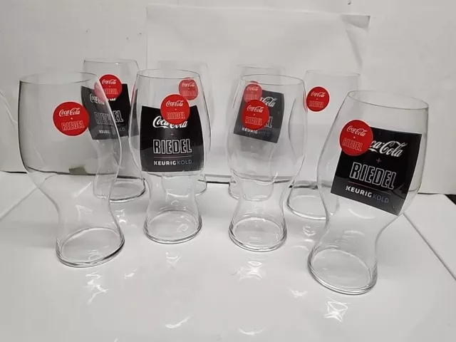 RIEDEL Crystal Coca-Cola Glass 17 oz Set of 8 Exquisite Glass Coke KEURIG KOLD