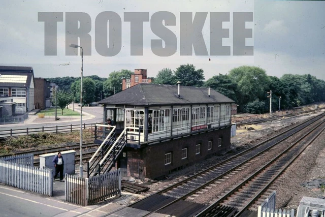35mm Slide BR British Railways Scene View Spondon Station Signal Box 1985 Orig