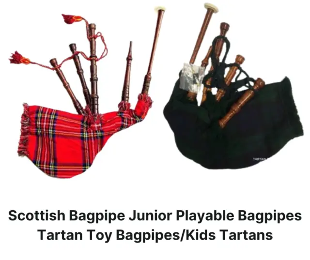 Scottish Bagpipe Junior Playable Bagpipes Tartan Toy Bagpipes/Kids Tartans