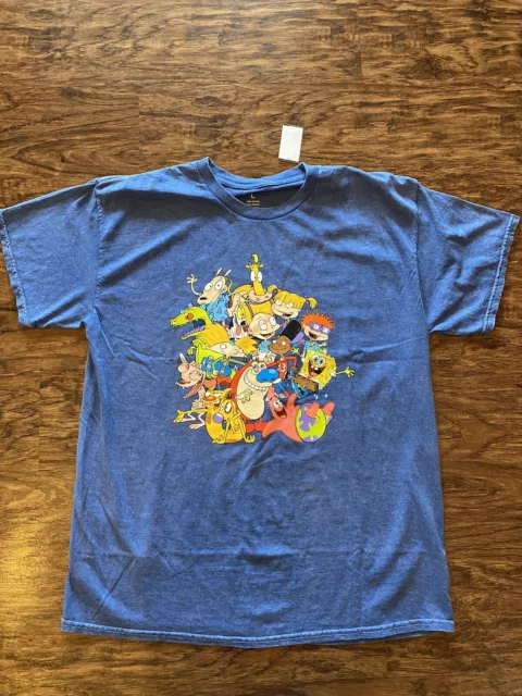 NICKELODEON 90'S Cartoons Graphic T-Shirt Rugrats Sponge Bob Ren And ...