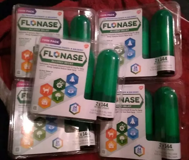 FLONASE ALLERGY RELIEF Nasal Spray twin pack Lot of 5 24hr EXP 01/2024