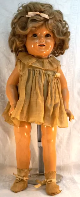 18” 1934 Antique Ideal Shirley Temple Composition Doll Clothes Tag Sleepy Eyes