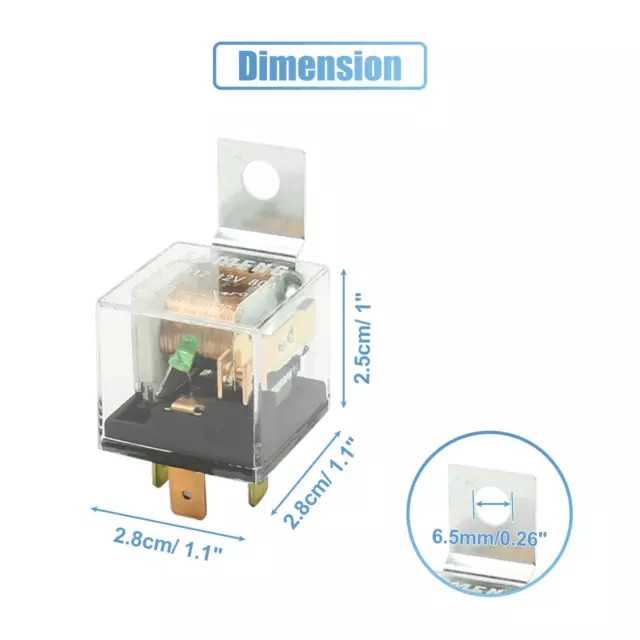 DC 12V 80A klar Plastik Gehäuse SPST NO grün Indikator Auto Relais 5 Stücke 3