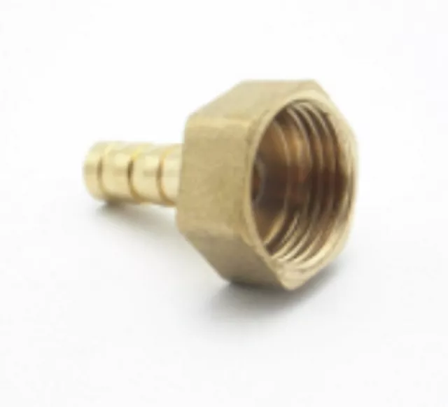 12mm Hose Barb Tail - 1/2" BSP Female Thread Straight Brass Connector Fitting UK 2