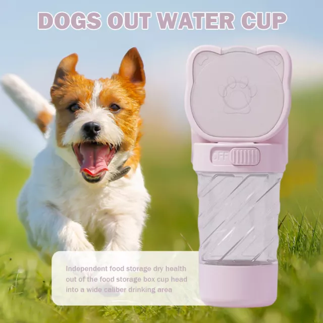 Dog Outing Water Cup Bottle Outdoor Puppy Feeder Pets Accessoires (Pink) FR 2