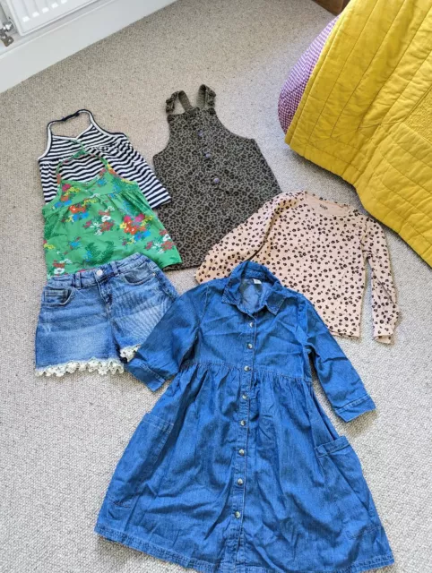 Pacchetto estivo per ragazze età 7-8-9 anni pantaloncini t-shirt abiti jeans