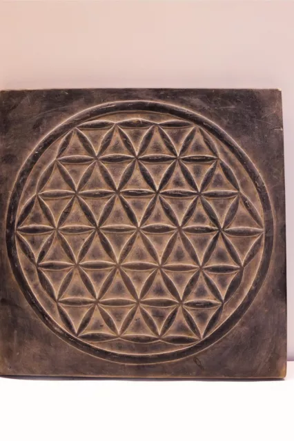 Fantastic Wall relief of the Flower of life, symbol of sacred geometry-flower