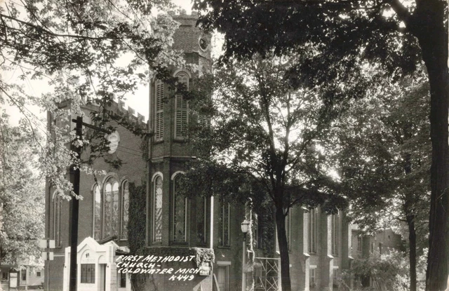 First Methodist Church, Coldwater, Michigan MI - c1940 Real Photo RPPC