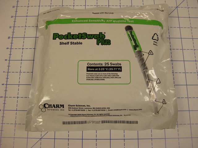 Charm Pocket Swab Plus, 25 swabs, Exp. 07/2023