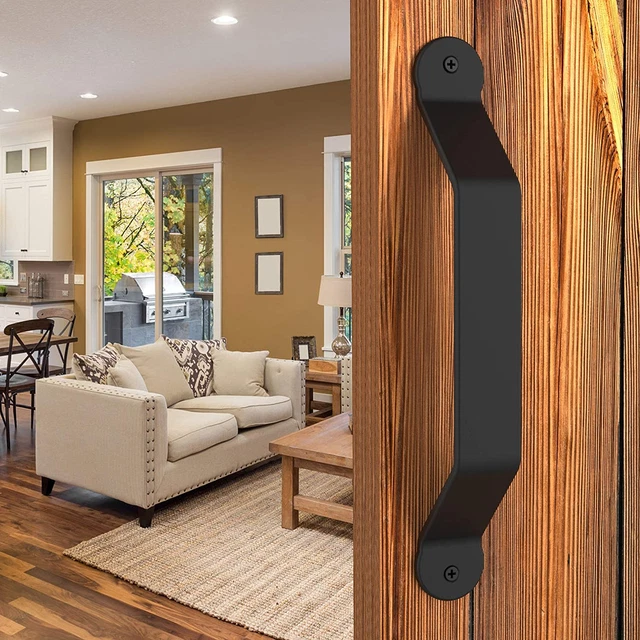 Barn Door Handle Pull - 10 Inch Large Black Rustic Sliding Fence Gate Handle