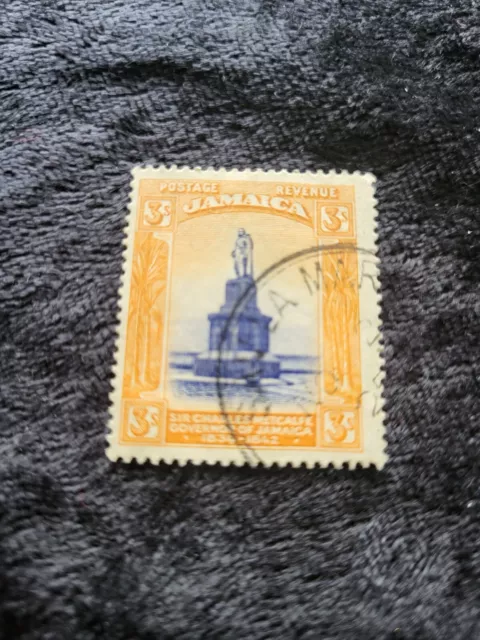 Old Jamaica sir Charles Metcalfe 3s stamp