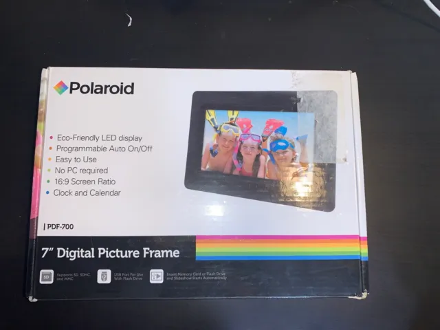 Cadre photo numérique Polaroid, écran 7 pouces, PDF-700