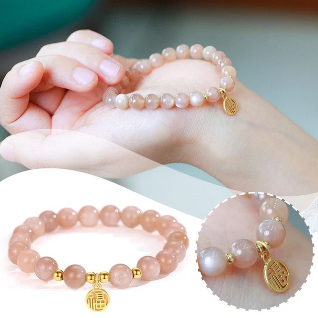 Round Lucky Stone Pendant Bracelet shaped Pattern, Suitable For Women.' X1F4