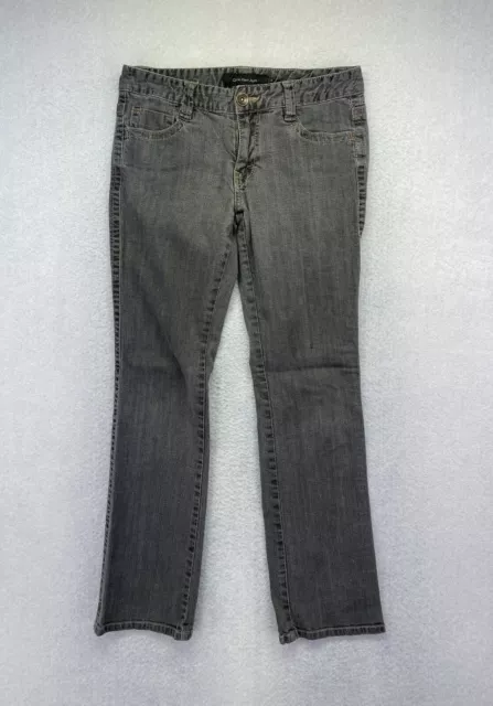 Calvin Klein Womens Size 6 Gray Mid Rise Straight Leg Denim Jeans