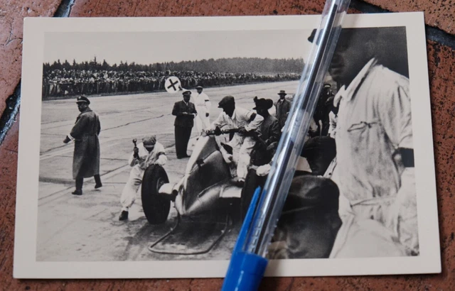 Photo CP POSTCARD Original 1930's Mercedes Benz W165 Nurburgring Press