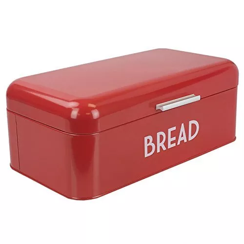 BREAD BOX Kitchen Counter Dry Food Storage Container Retro Bin Red