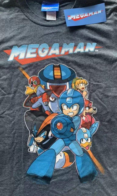 T-shirt Gildan Mega Man Megaman Rockman Robot Capcom Rare Collector Gris Chiné S 2