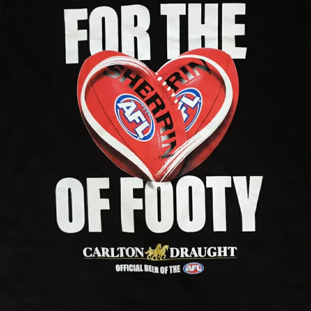 AFL For the Love of Footy Carlton Draught Beer Black Short Sleeve T Shirt Size L 3