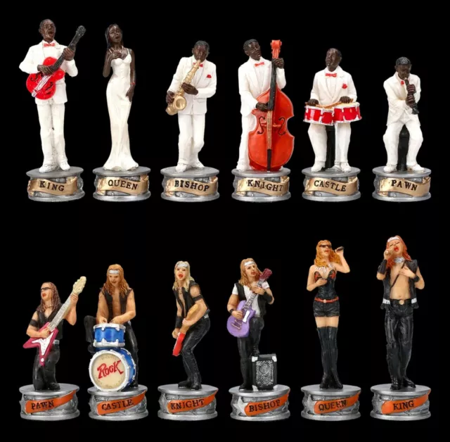 Piezas de Ajedrez Set - Jazz Vs. Falda - Veronese Figuras de Juego Músico Banda