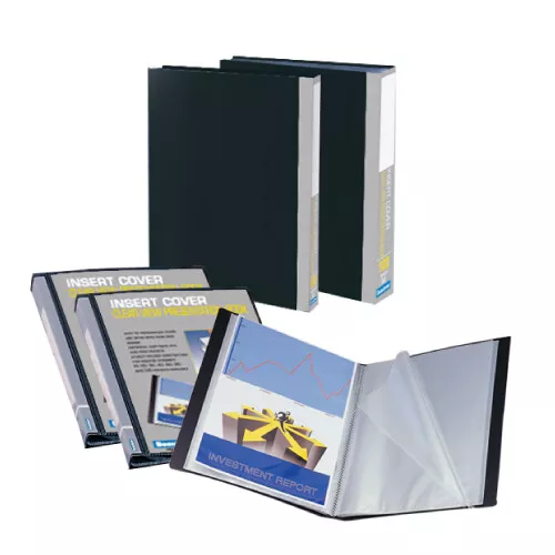 Beautone A4 Display Book Presentation Folder 20/60/100 Pockets Black Blue