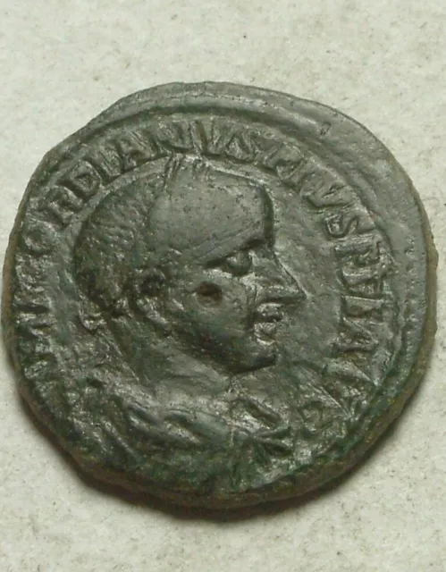 Gordian 238AD Rare original ancient Roman coin Deultum Thrace/MARSYAS, wineskin 3